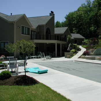 house with covered pool